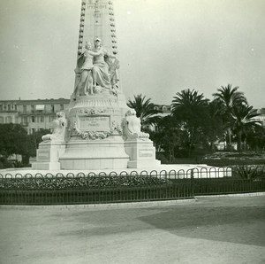 France Nice Centenary Monument Old Amateur Stereo Photo Possemiers 1900