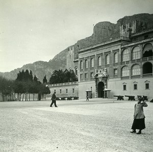 Monaco Castle Façade Old Amateur Stereo Photo Possemiers 1900