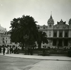 Monaco Monte Carlo Casino Palm Trees Old Amateur Stereo Photo Possemiers 1900