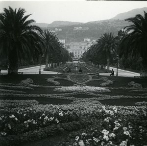 Monaco Monte Carlo Casino gardens Old Amateur Stereo Photo Possemiers 1900