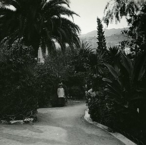 Monaco Monte Carlo Casino gardens Old Amateur Stereo Photo Possemiers 1900