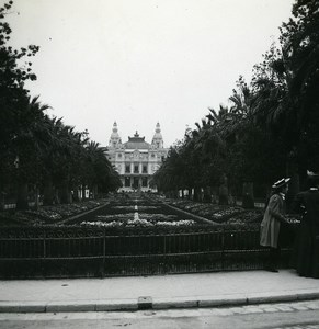 Monaco Monte Carlo Casino Palm Trees Old Amateur Stereo Photo Possemiers 1900