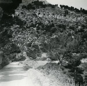 France Grande Corniche road Old Amateur Stereo Photo Possemiers 1900