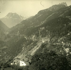 Switzerland Finhaut Aiguilles Rouges Possemiers Amateur Stereoview Photo 1910