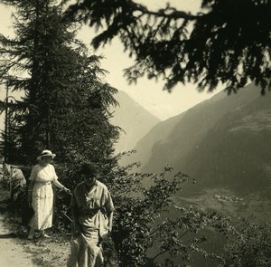 Switzerland Finhaut Gorges de Trient Possemiers Amateur Stereoview Photo 1910