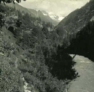 Switzerland Val d'Hérens Ferpecle Old Possemiers Amateur Stereoview Photo 1910