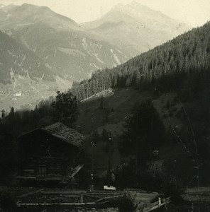 Switzerland Val Moiry Ayer Weisshorn Possemiers Amateur Stereoview Photo 1910