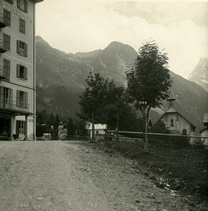 Switzerland Val d'Anniviers Zinal Hotel Possemiers Amateur Stereoview Photo 1910