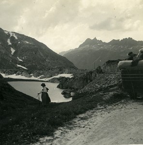 Switzerland Grimsel Pass Juchlistock Possemiers Amateur Stereoview Photo 1910