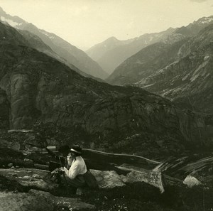 Switzerland Grimsel Haslital Oberhasli Possemiers Amateur Stereoview Photo 1910