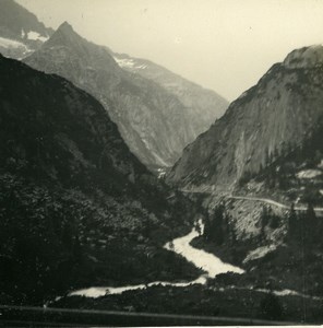 Switzerland Grimsel road Stampfhorn Old Possemiers Amateur Stereoview Photo 1910