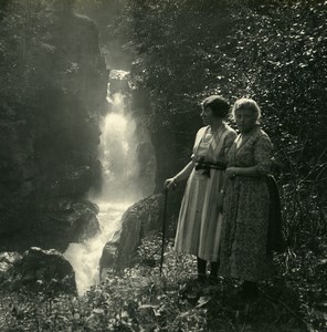 Switzerland Meiringen Reichenbach falls Possemiers Amateur Stereoview Photo 1910