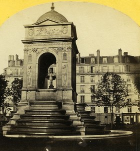 France Paris Fontaine des Innocents Fountain Old Stereo Photo 1860