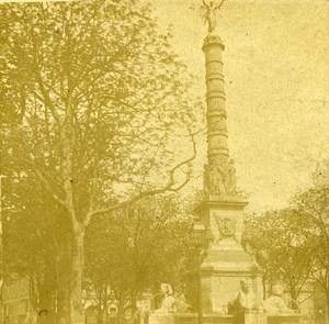 France Paris Place du Chatelet Old Stereo Photo 1860