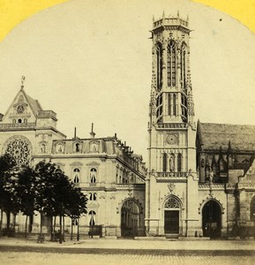 France Paris Tour St Germain l'Auxerrois Tower Old Stereo Photo 1860