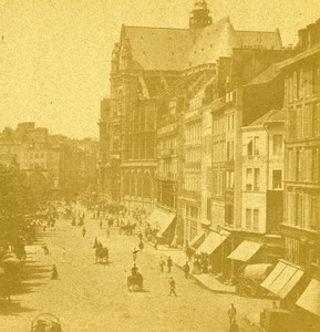 France Paris Eglise Saint Eustache Church Old Stereo Photo 1865