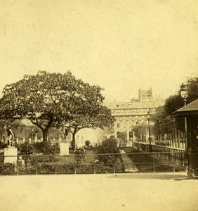 France Paris Jardin du Palais Royal Garden Statue Old Stereo Photo 1865
