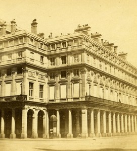 France Paris Place du Palais Royal Palace Old Stereo Photo 1870