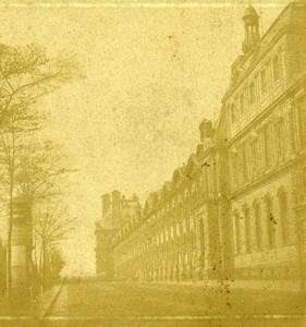 France Paris Tuileries & Louvre Old Stereo Photo 1855