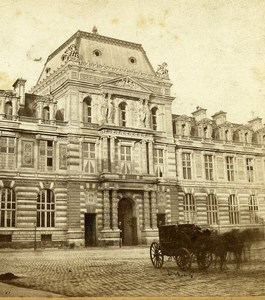 France Paris Louvre Pavillon Richelieu Cote Palais Royal Old Stereo Photo 1860