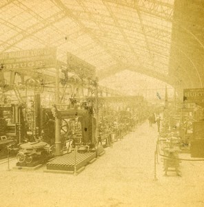 France Paris World Fair Palace of Machines Old Stereo Photo LL 1889