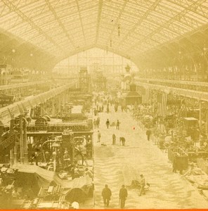 France Paris World Fair Palace of Machinery Old Stereo Photo LL 1889