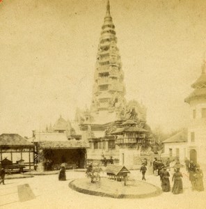 France Paris World Fair palace of Cambodia Old Stereo Photo LL 1889