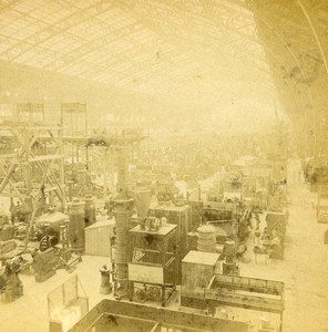 France Paris World Fair Gallery of Machinery Old Stereo Photo LL 1889