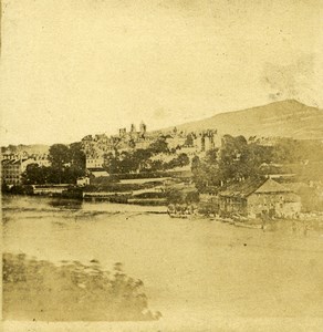 France French Countryside Hills Village River panorama Old Stereo Photo 1860