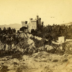 France Provence Cannes Château Vallombrosa Castle Old Stereo Photo 1870