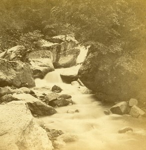 France Savoie Sallanches gorges de Leveau Gorge Old Stereo Photo 1870