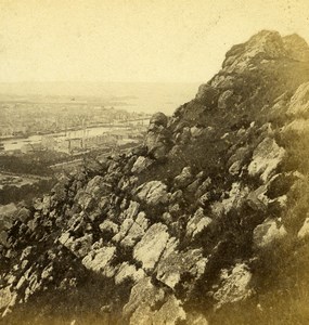 France Cherbourg Montagne du Roule Panorama Old Stereo Photo Andrieu 1860