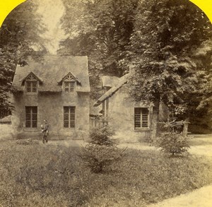 France Versailles Petit Trianon Hamlet Maison du Bailli Old Stereo Photo 1870