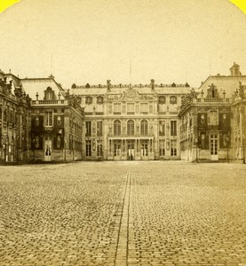 France Chateau de Versailles Castle Marble Courtyard Old Stereo Photo 1870
