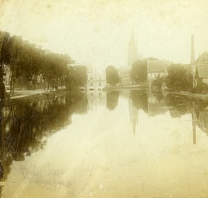 Italy near Venice Venise Canal Old Stereoview Photo 1900