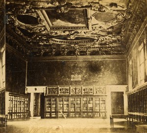 Italy Venice Venise Palazzo Ducale Maggior Consiglio Old Stereoview Photo 1865