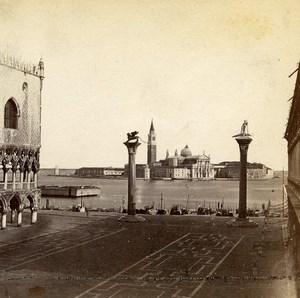 Italy Venice Venise Piazzetta San Marco Old Stereoview Photo 1865