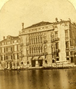 Italy Venice Venise Palazzo Pisani Moretta Palace Old Stereoview Photo 1865