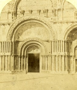 Italy Venice Venise St Mark's Basilica San Marco Gate Old Stereoview Photo 1865