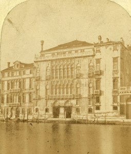 Italy Venice Venise Palazzo Pisani Moretta Palace Old Stereoview Photo 1865