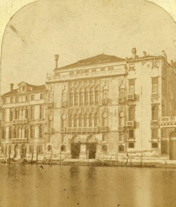 Italy Venice Venise Palazzo Pisani Moretta Palace Old Stereoview Photo 1865