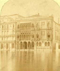Italy Venice Venise Ca' d'Oro Palace Palazzo Santa Sofia Stereoview Photo 1865