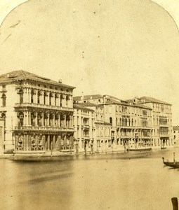 Italy Venice Venise Ca' Rezzonico Palace Old Stereoview Photo 1865