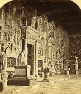 Italy Pisa Campo Santo Gallery of the Disconsolate Old Stereoview Photo 1865