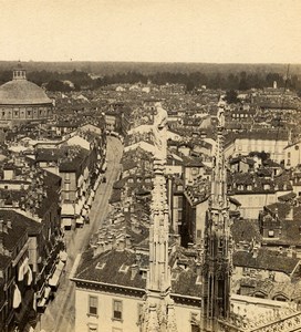 Italy Florence Firenze ? Panorama Old Stereoview Photo Brogi 1865