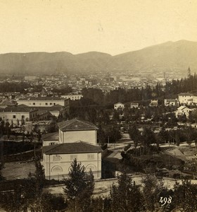 Italy Florence Firenze from Viale dei Colli Old Stereoview Photo Alinari 1865