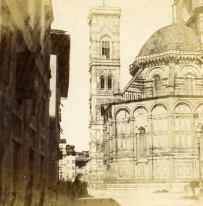 Florence Firenze Cathedral Santa Maria del Fiore Stereoview Photo Alinari 1865