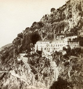 Italy Amalfi Cappuccini Convento Old Stereoview Photo Sommer 1865