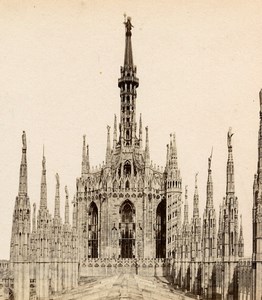 Italy Milan Milano Cathedral Old Stereoview Photo Brogi 1865