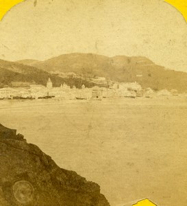 Italy Finale Ligure Panorama Old Stereoview Photo 1865